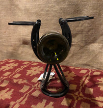 Single wine bottle and glass holder